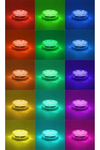 Perfect Holiday 10 LED Submersible Disc Light with Remote in Multi SpadezStore