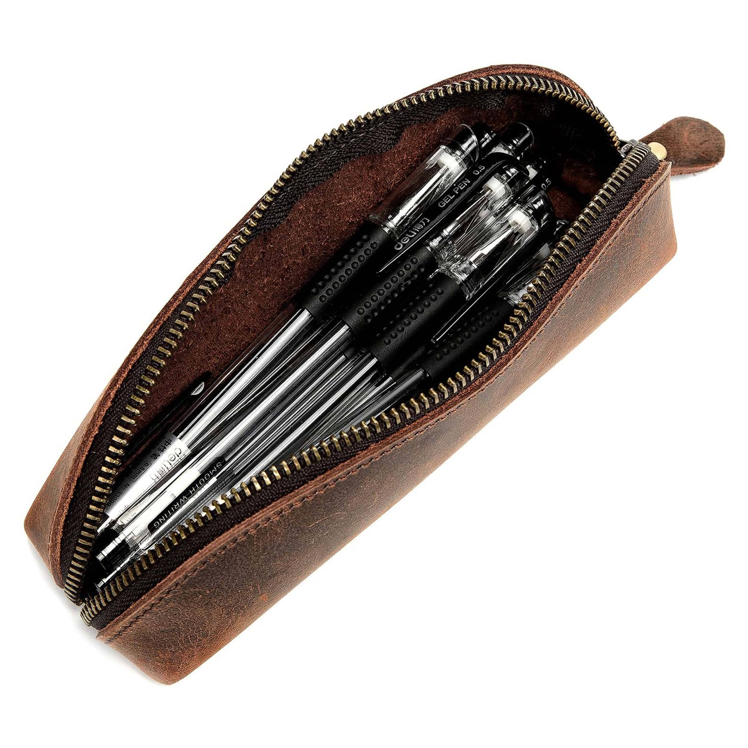 Classy Leather Bags The Slider Pencil Case SpadezStore