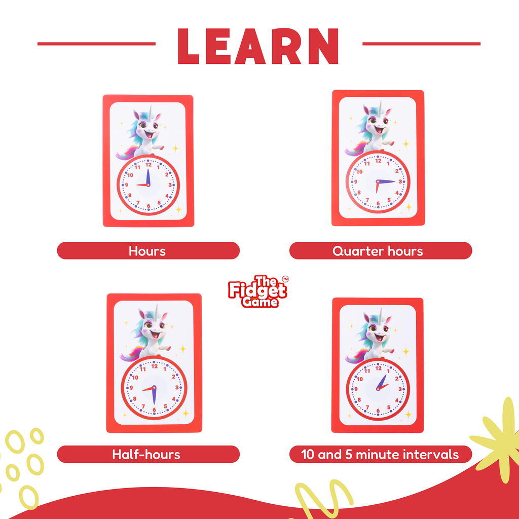 The Fidget Games Telling Time Card Pack SpadezStore