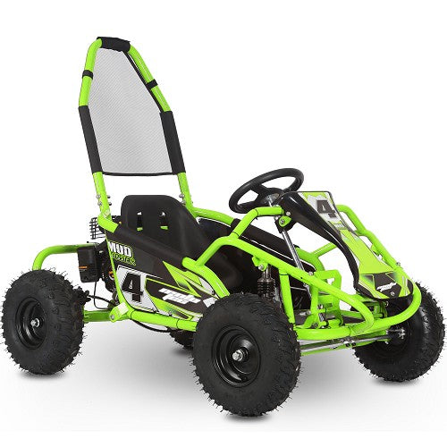 MotoTec Mud Kids Gas Powered 98cc Go Kart Full Suspension SpadezStore