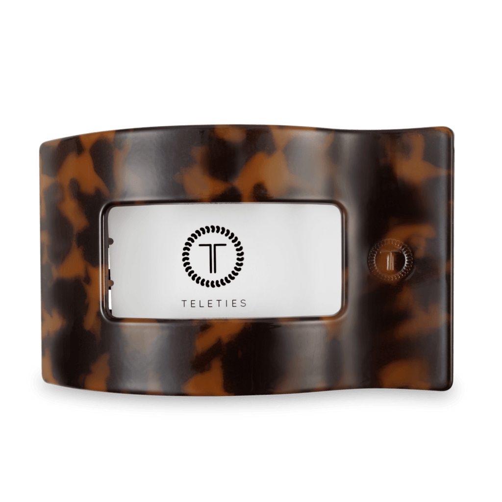 Tortoise Large Flat Rectangle Hair Clip SpadezStore