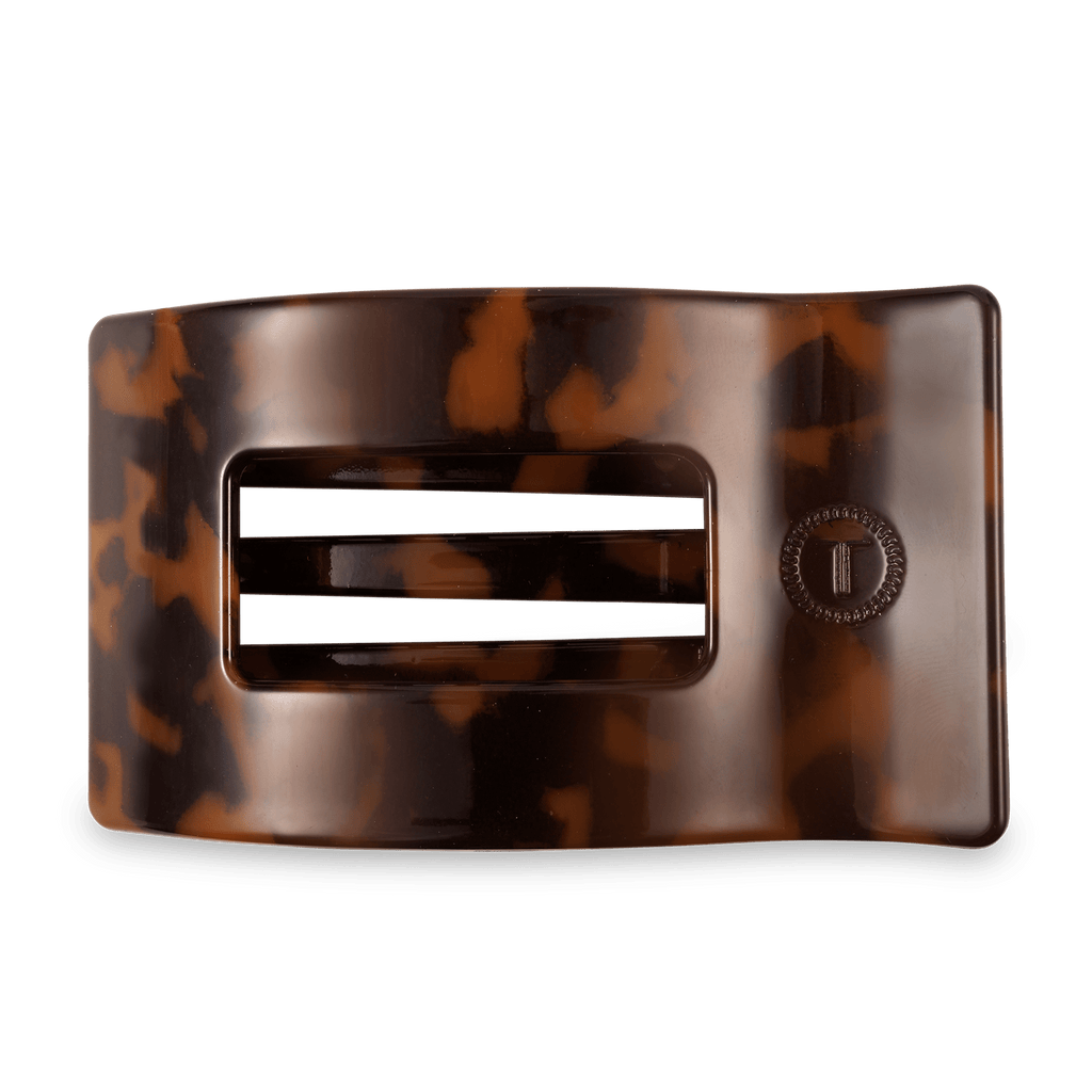 Tortoise Large Flat Rectangle Hair Clip SpadezStore