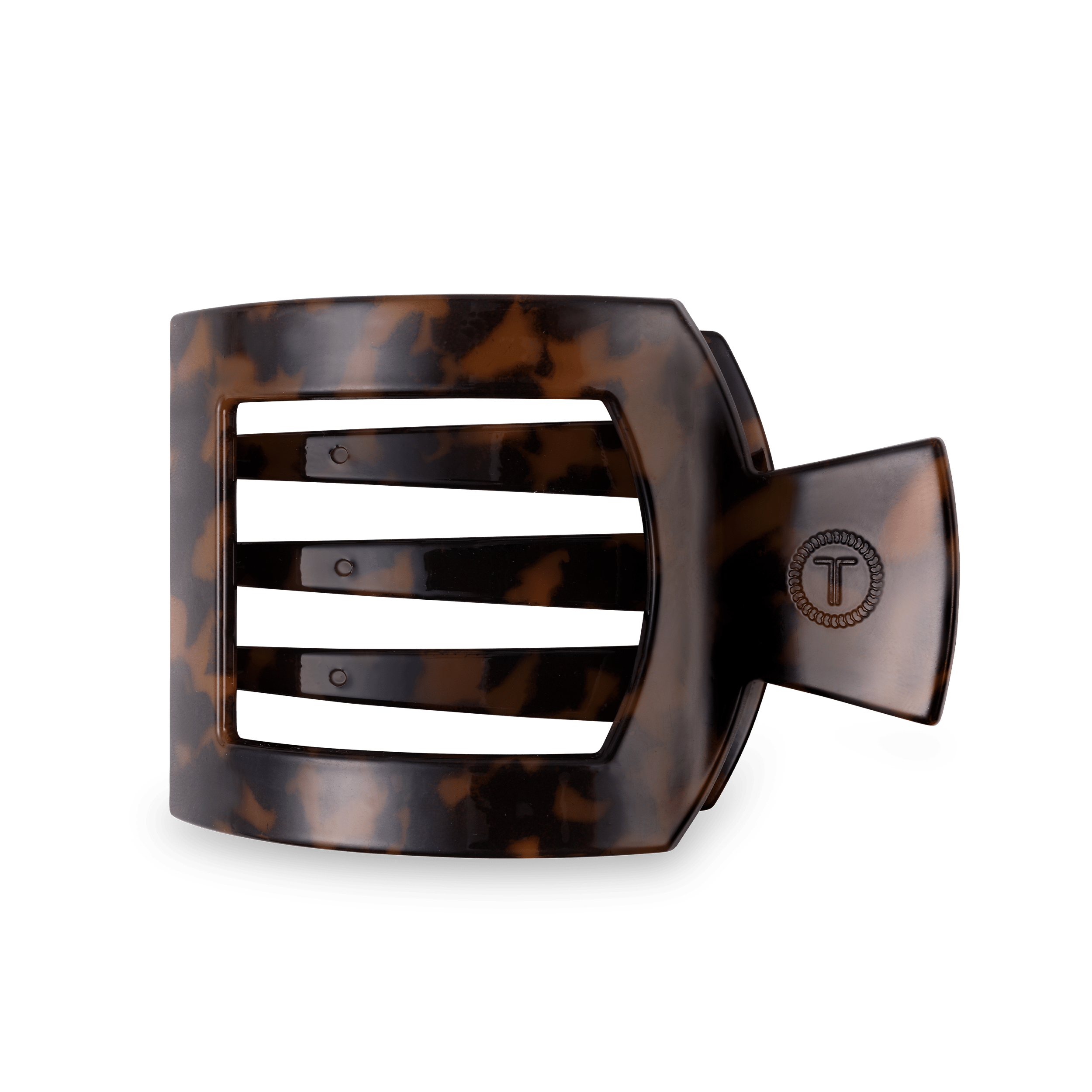 TELETIES Tortoise Large Flat Square Hair Clip