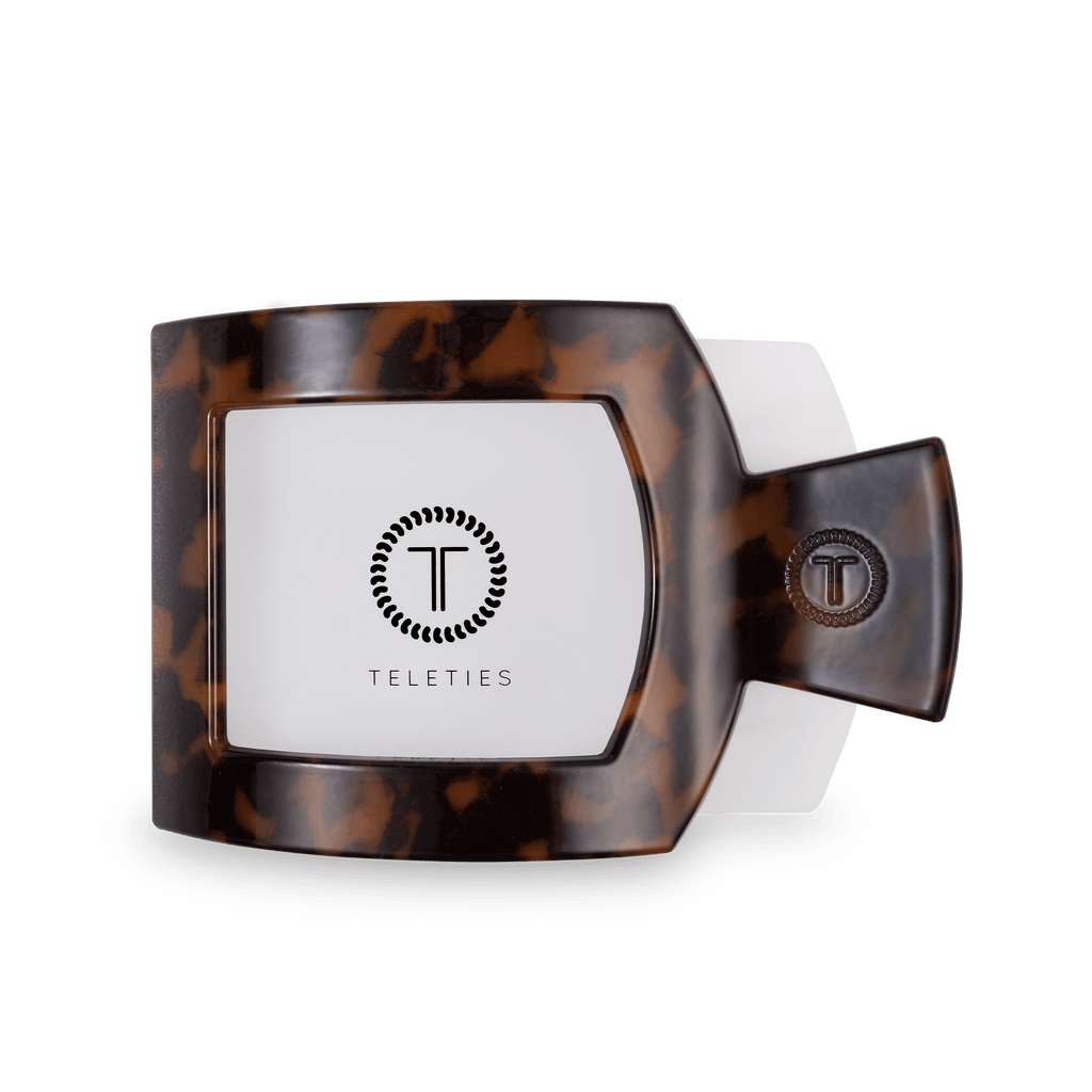 TELETIES Tortoise Large Flat Square Hair Clip