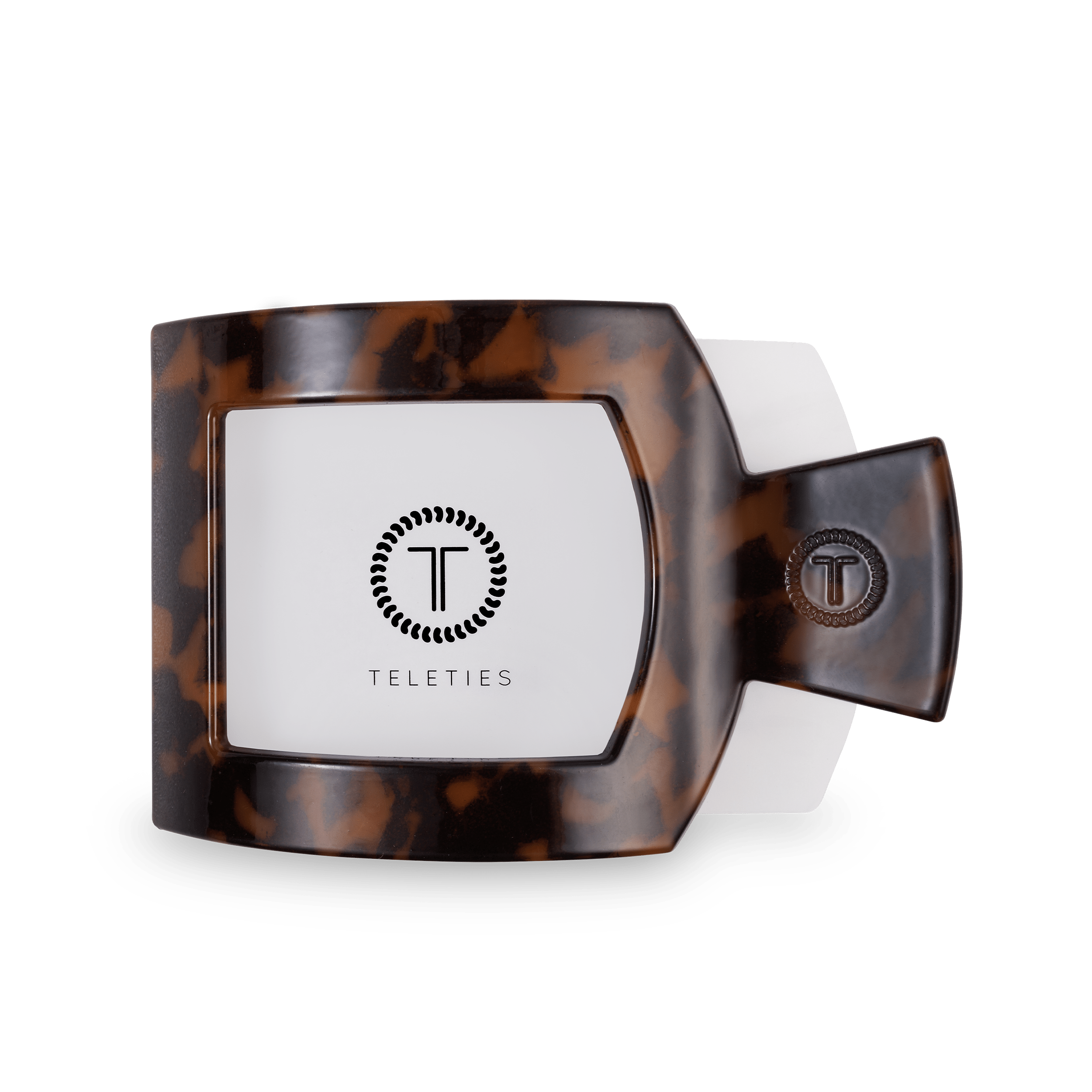 TELETIES Tortoise Large Flat Square Hair Clip