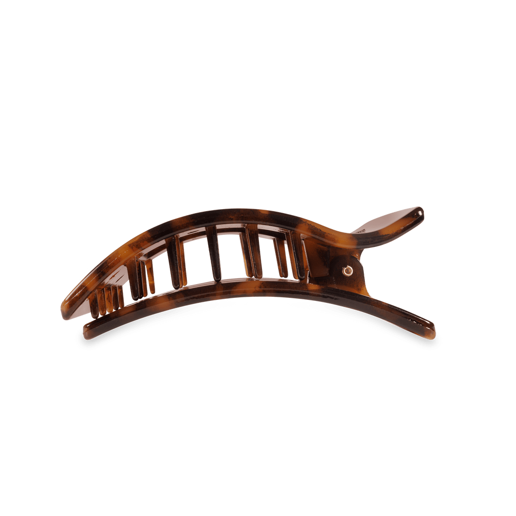 TELETIES Tortoise Medium Flat Rectangle Hair Clip