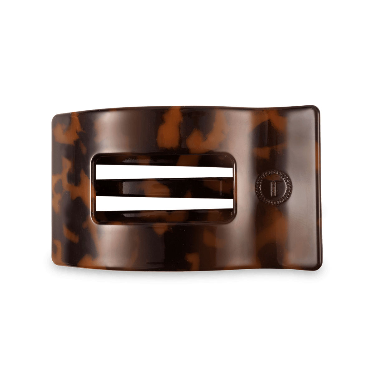 TELETIES Tortoise Medium Flat Rectangle Hair Clip