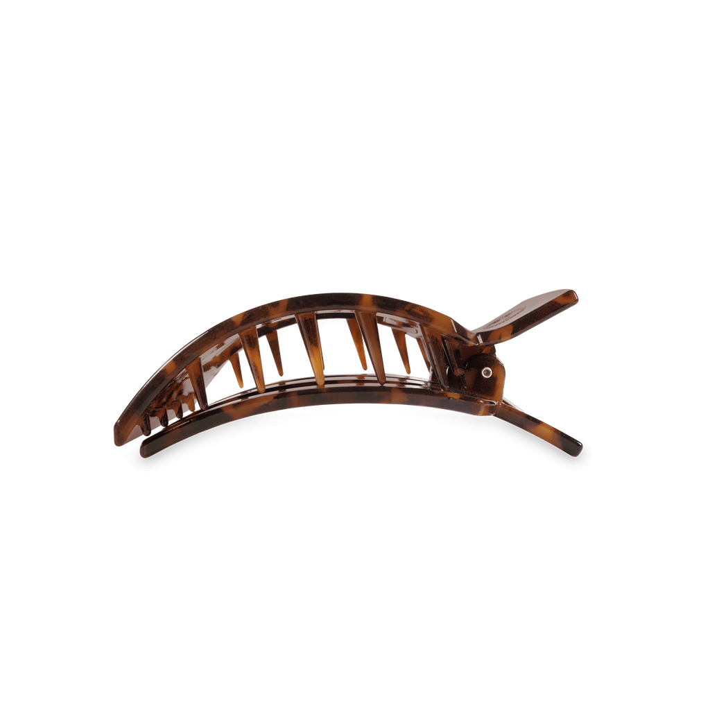 TELETIES Tortoise Medium Flat Square Hair Clip