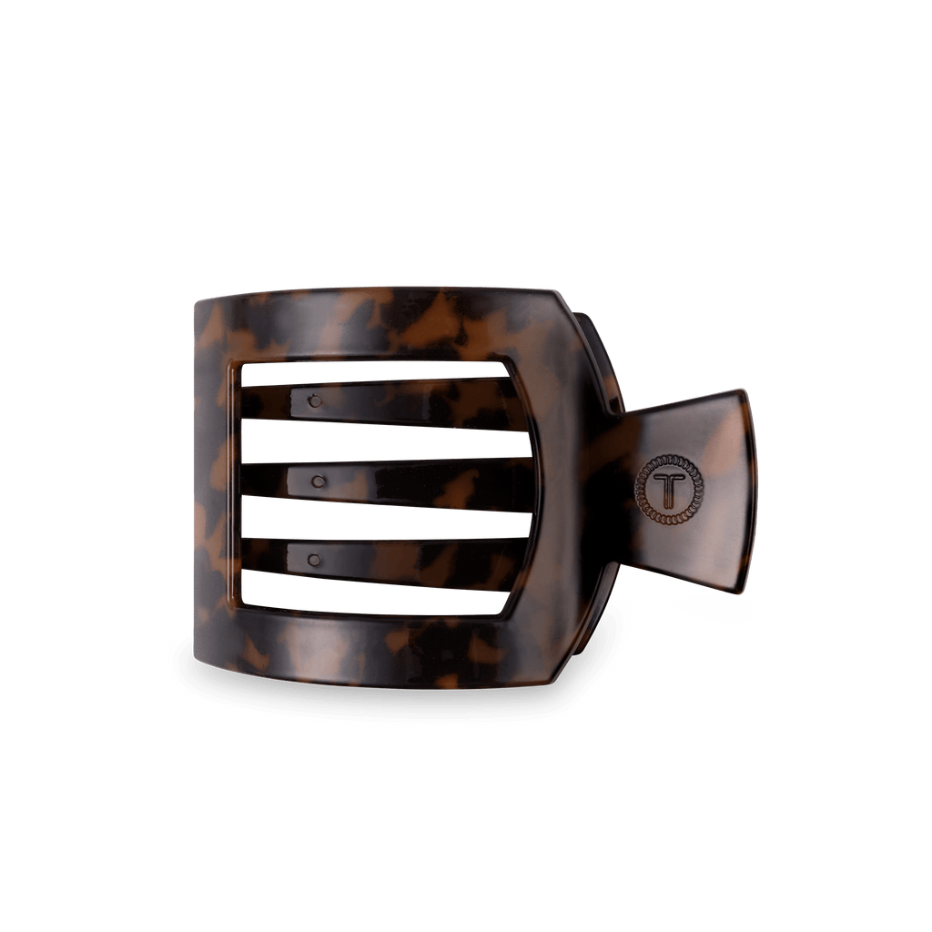 TELETIES Tortoise Medium Flat Square Hair Clip