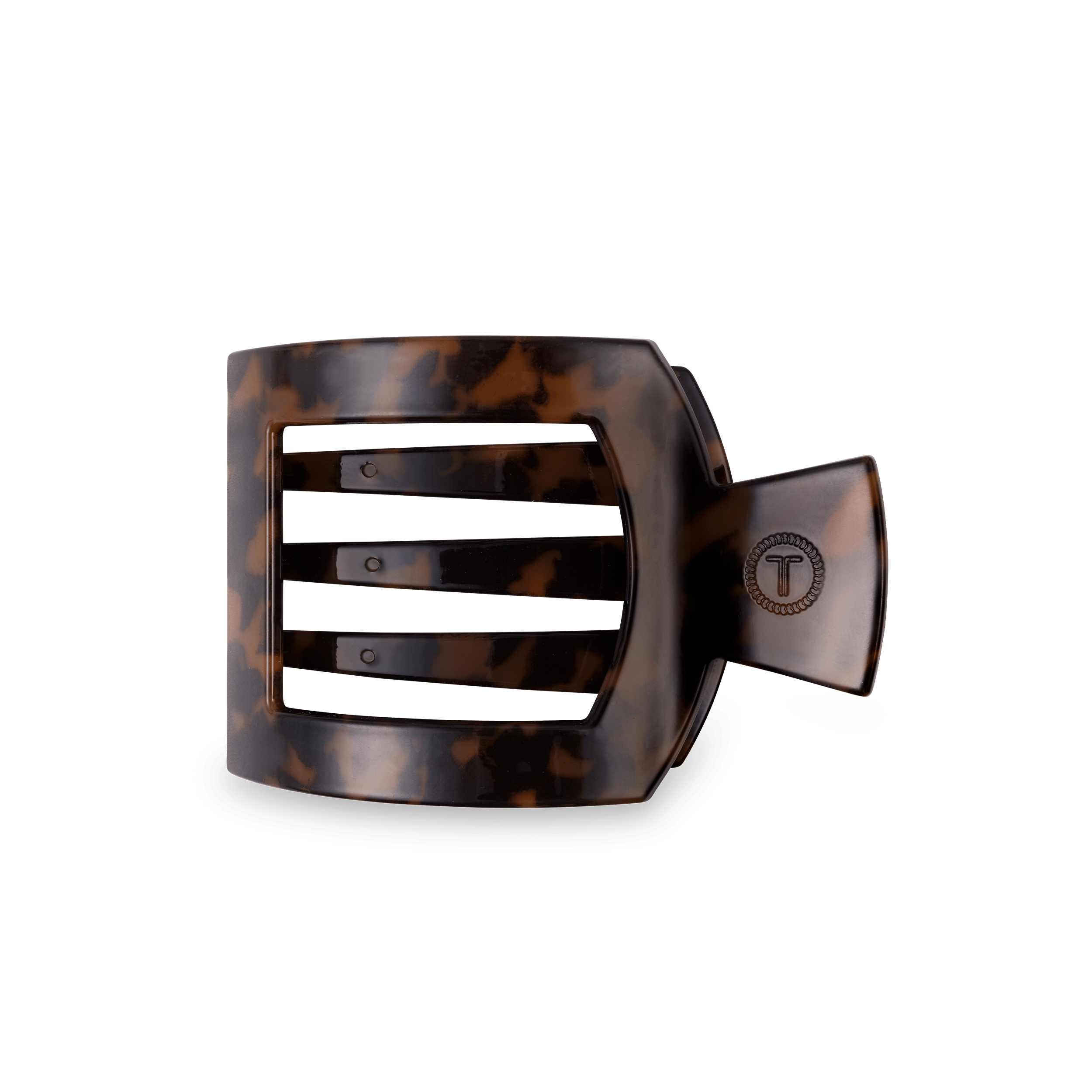 TELETIES Tortoise Medium Flat Square Hair Clip