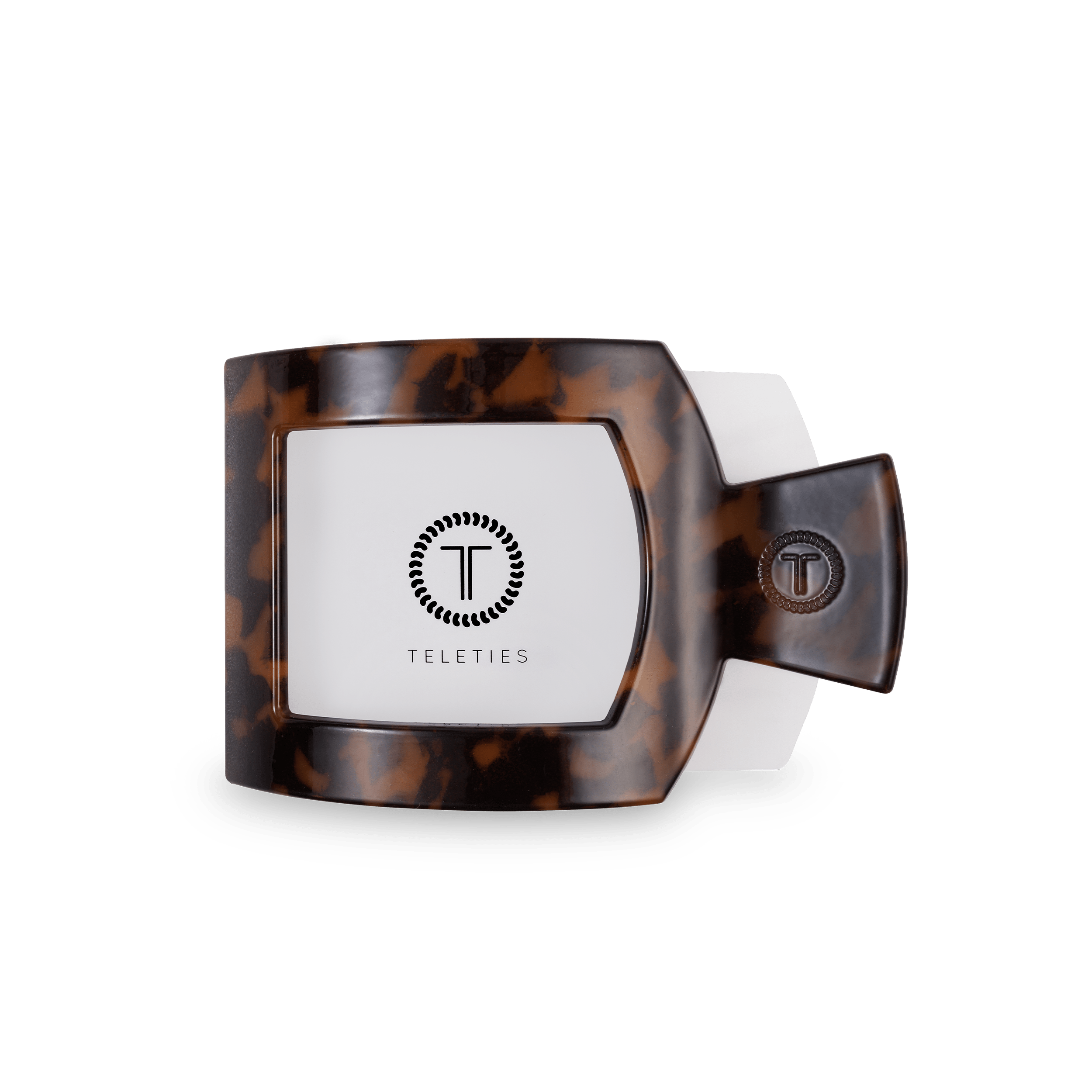 TELETIES Tortoise Medium Flat Square Hair Clip