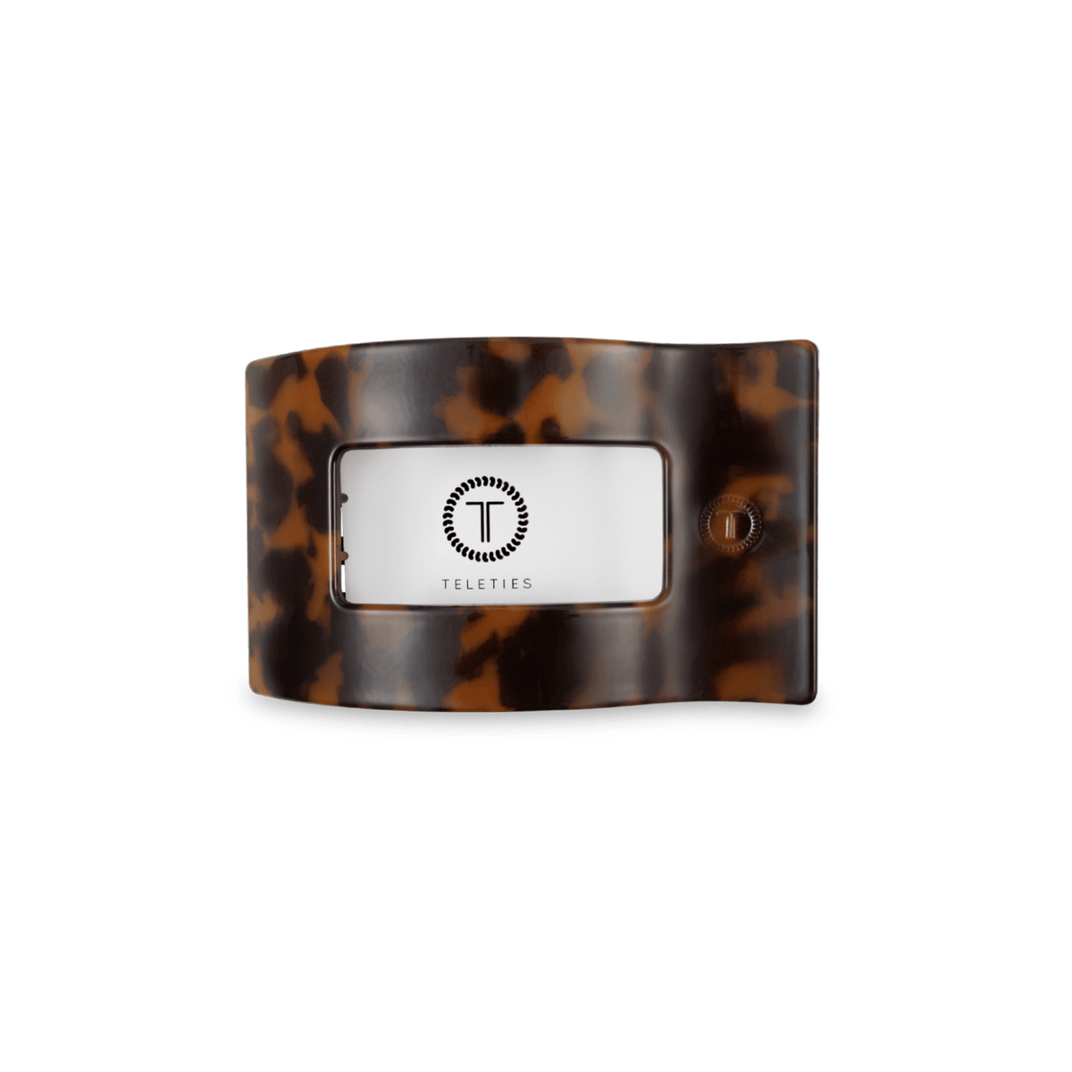 TELETIES Tortoise Small Flat Rectangle Hair Clip