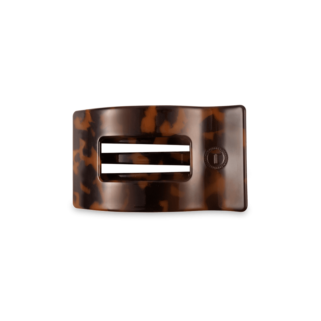 TELETIES Tortoise Small Flat Rectangle Hair Clip
