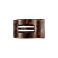 TELETIES Tortoise Small Flat Rectangle Hair Clip