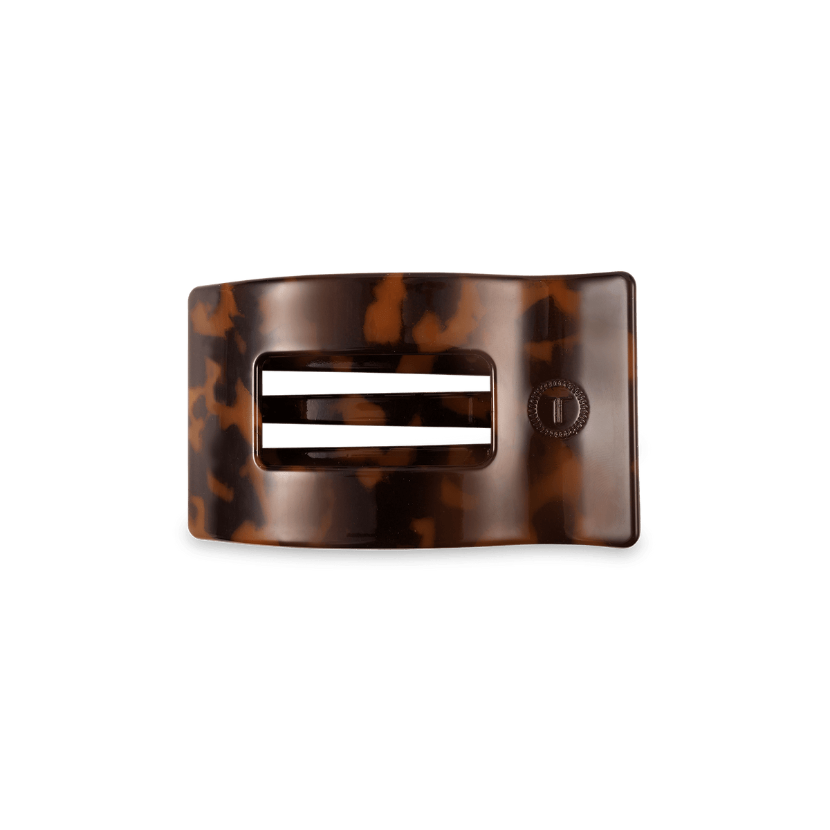 TELETIES Tortoise Small Flat Rectangle Hair Clip