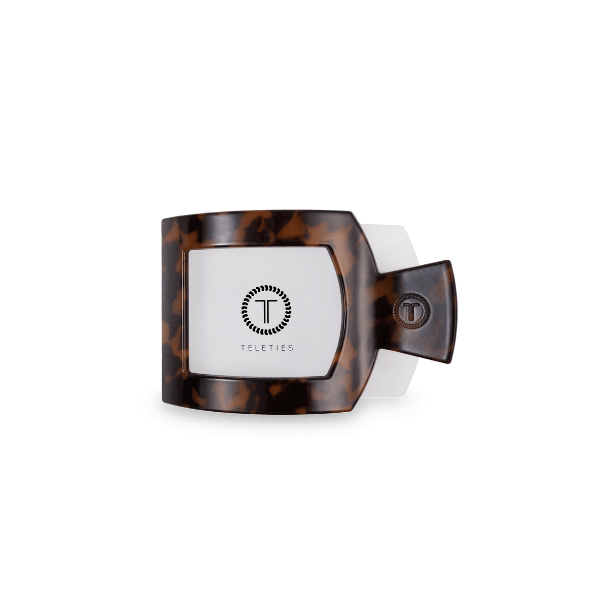 TELETIES Tortoise Small Flat Square Hair Clip