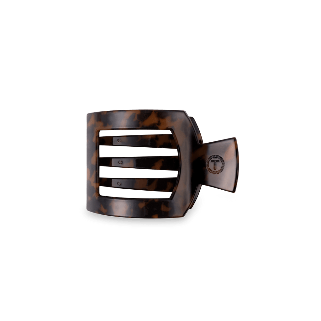 TELETIES Tortoise Small Flat Square Hair Clip