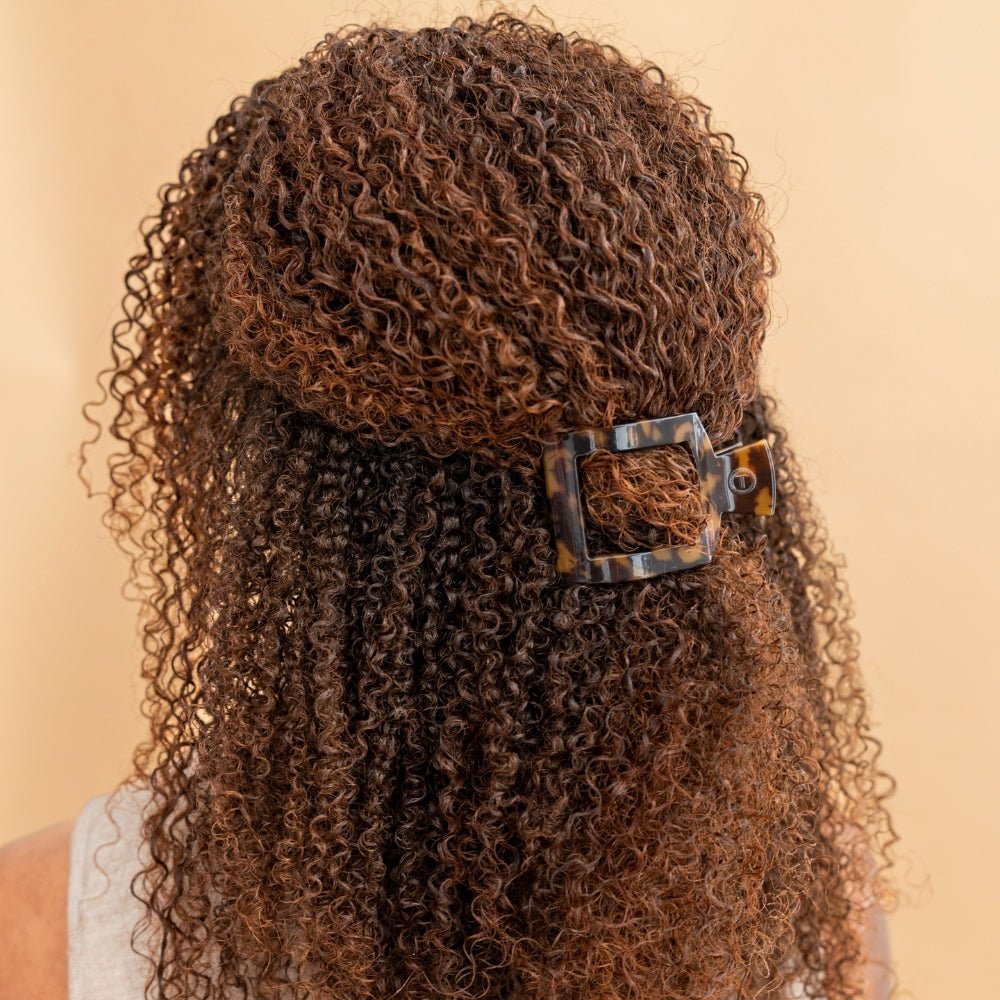 TELETIES Tortoise Small Flat Square Hair Clip