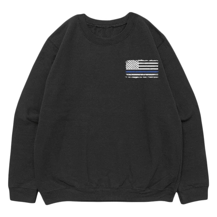 Fox Outdoor Vintage Flag Blue Line Crewneck Sweatshirt SpadezStore