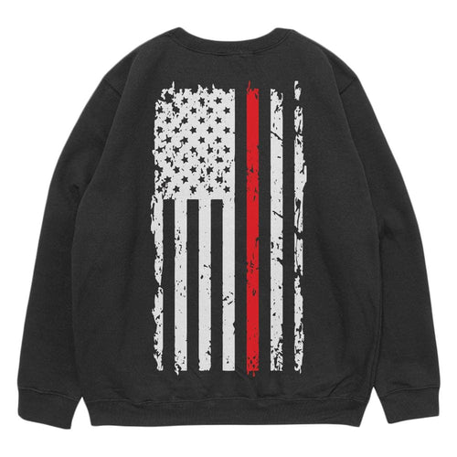Fox Outdoor Vintage Flag Red Line Crewneck Sweatshirt SpadezStore
