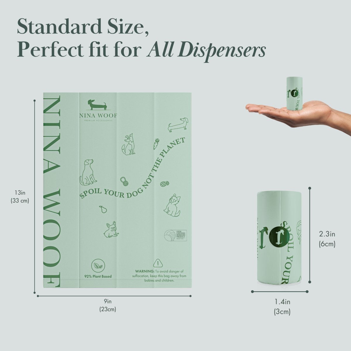 Nina Woof Waste Bags - Plant Based SpadezStore