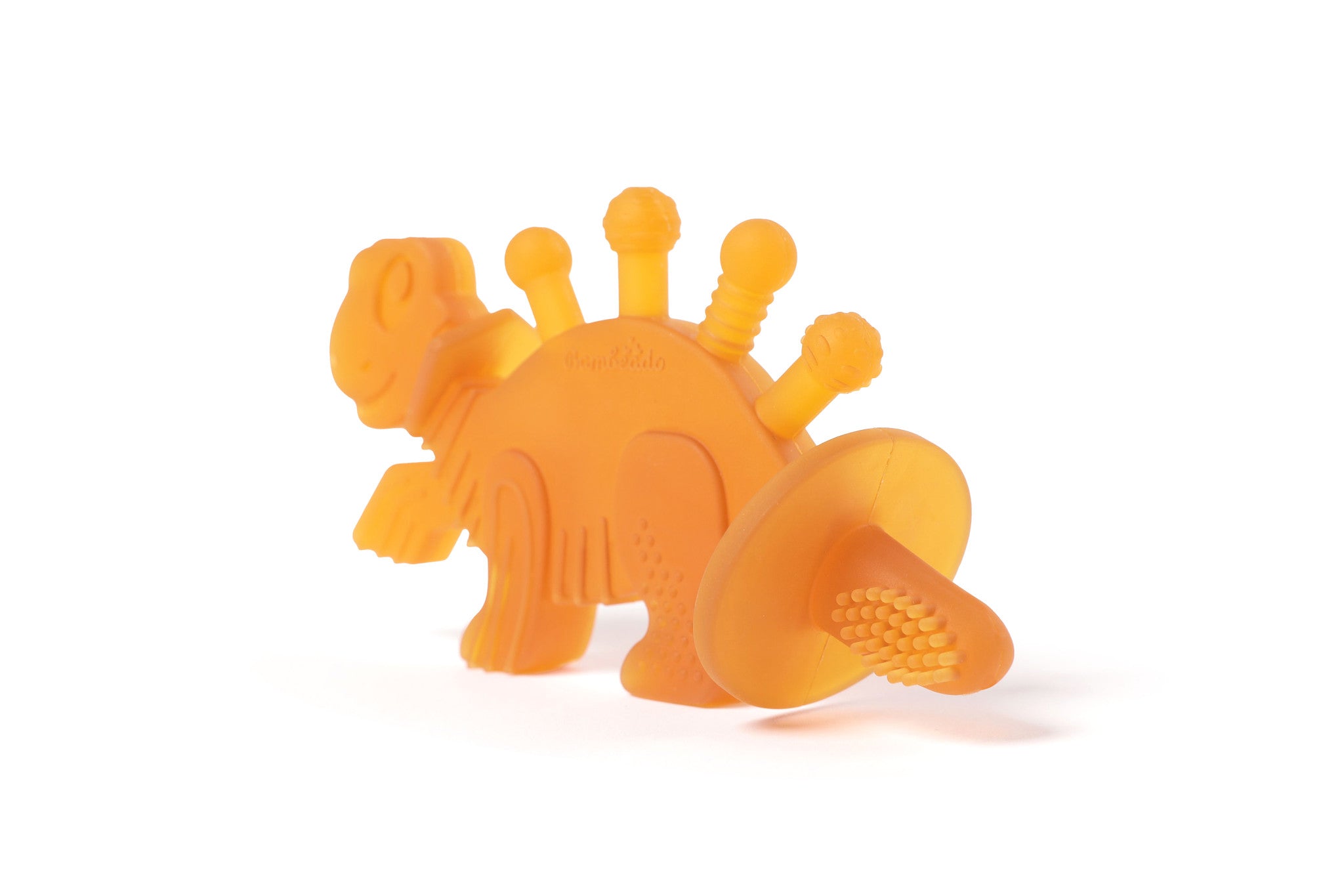 Bambeado Dibly Amber - Baltic Amber & Natural Rubber Dinosaur Teether with Toothbrush Tail
