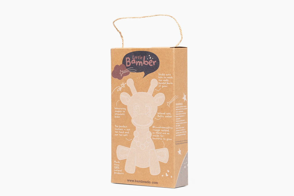 Bambeado The Little Bamber - Natural Rubber & Baltic Amber Teething Toy