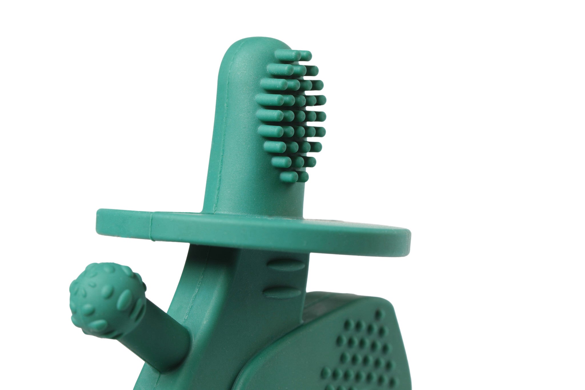 Bambeado Dibly - Green - Baltic Amber & Natural Rubber Dinosaur Teether with Toothbrush Tail