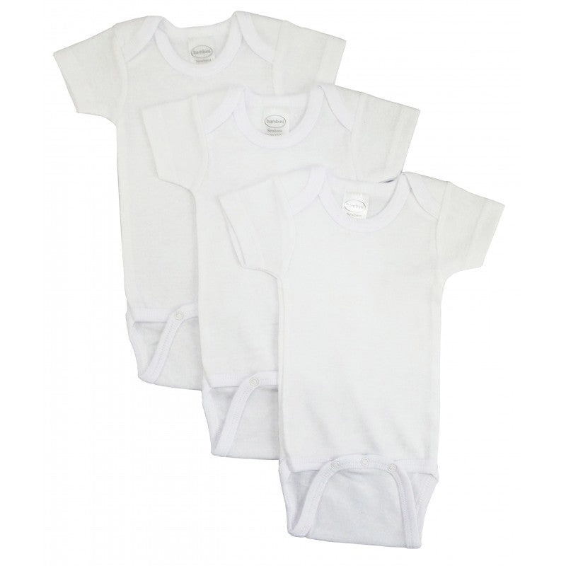 Bambini White Short Sleeve One Piece 3 Pack SpadezStore