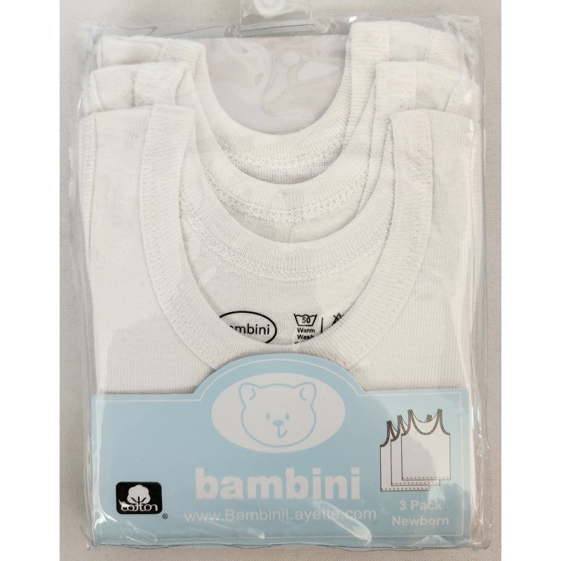Bambini White Tank Top 3 Pack SpadezStore