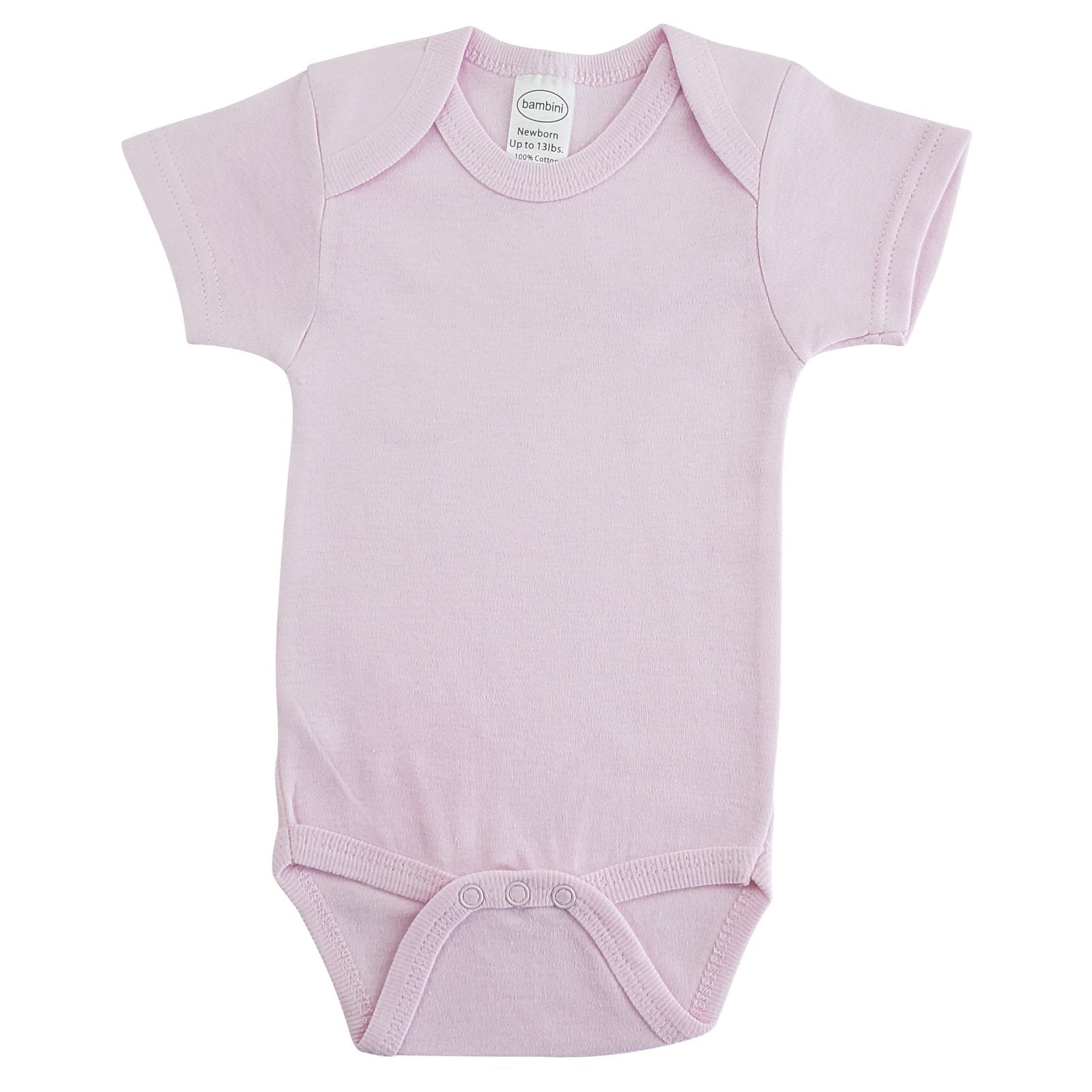 Bambini Interlock Pink Short Sleeve Onesie SpadezStore
