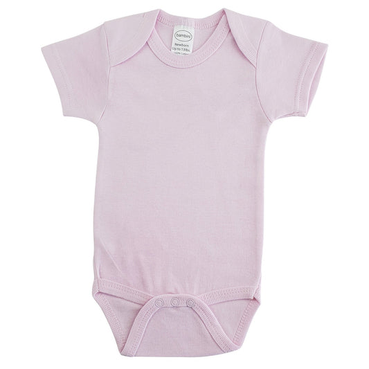 Bambini Interlock Pink Short Sleeve Onesie SpadezStore