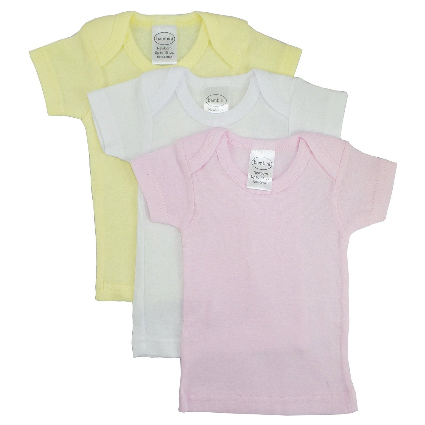 Bambini Girls Pastel Variety Short Sleeve Lap T-shirts - 3 Pack SpadezStore