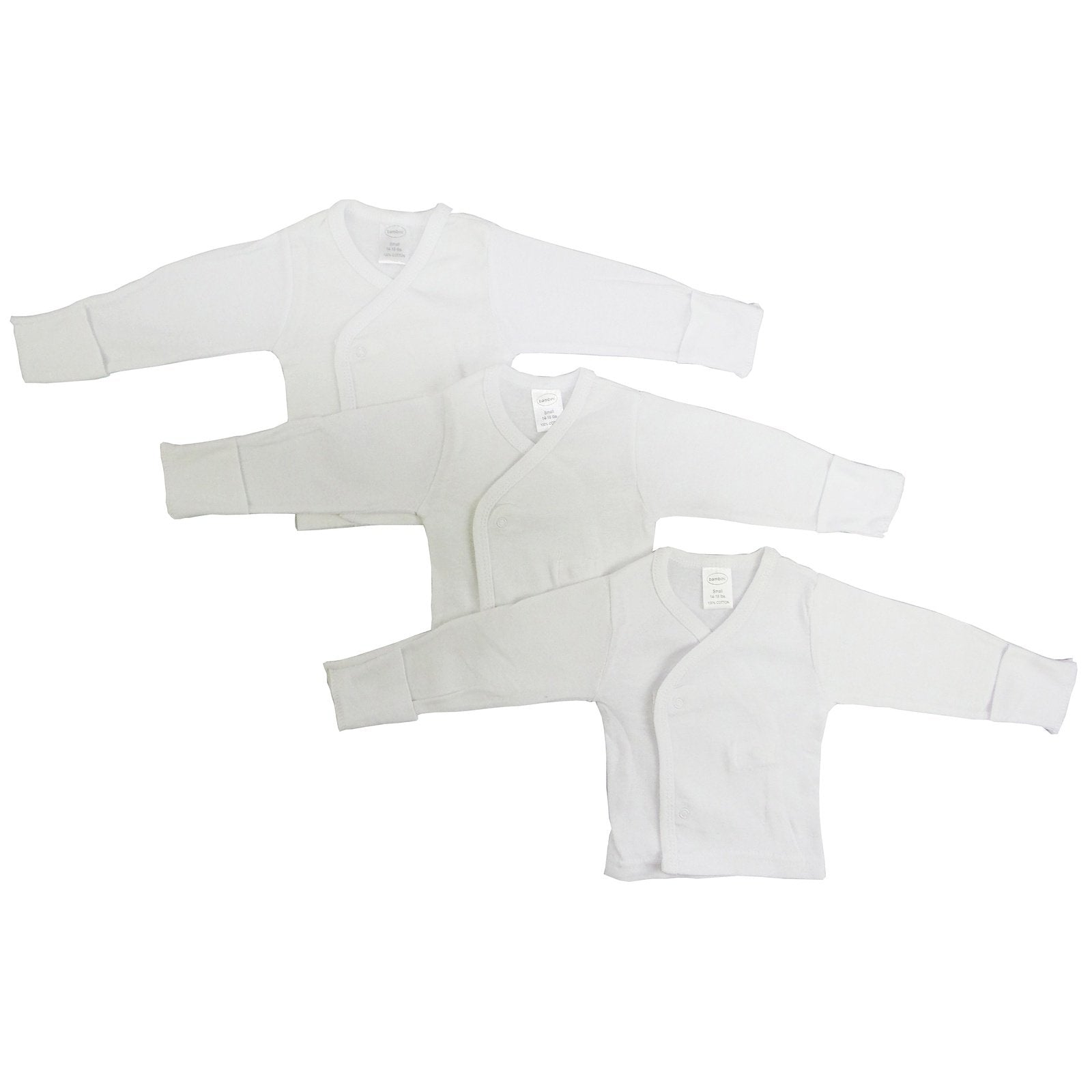 Bambini Long Sleeve Side Snap With Mittens - 3 Pack SpadezStore
