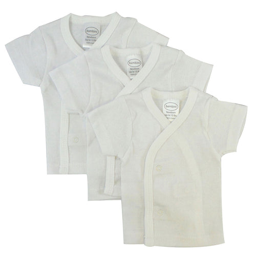 Bambini White Side Snap Short Sleeve Shirt - 3 Pack SpadezStore