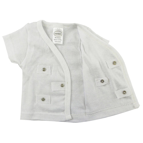 Bambini White Side Snap Short Sleeve Shirt - 3 Pack SpadezStore