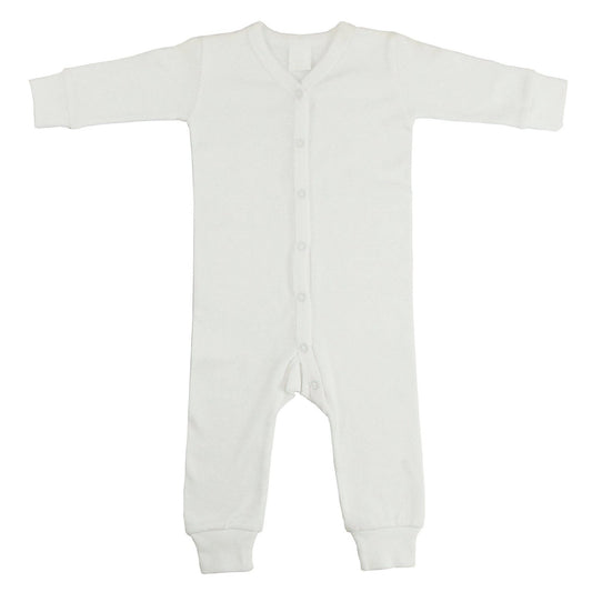 Bambini Interlock White Union Suit Long Johns SpadezStore