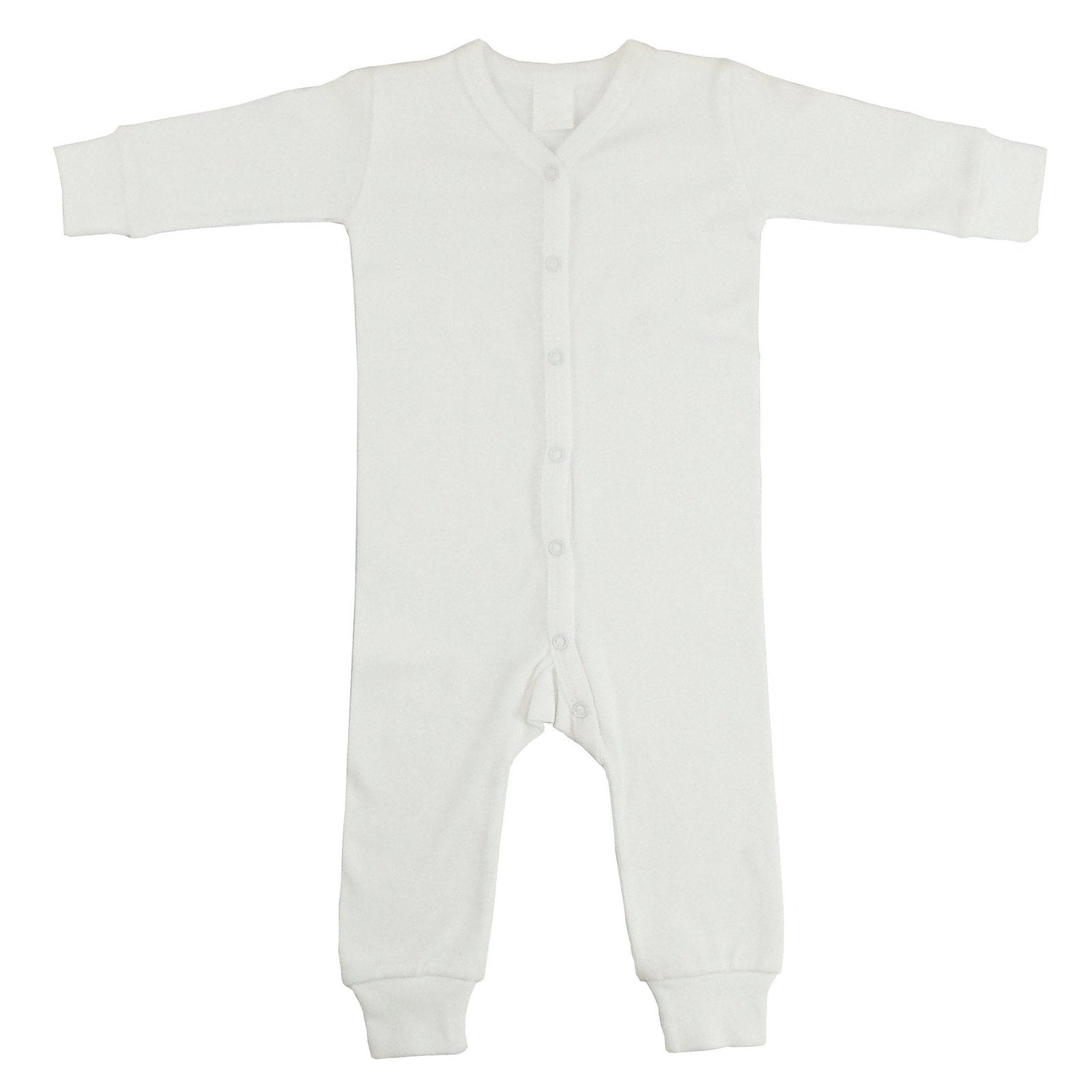 Bambini Interlock White Union Suit Long Johns SpadezStore