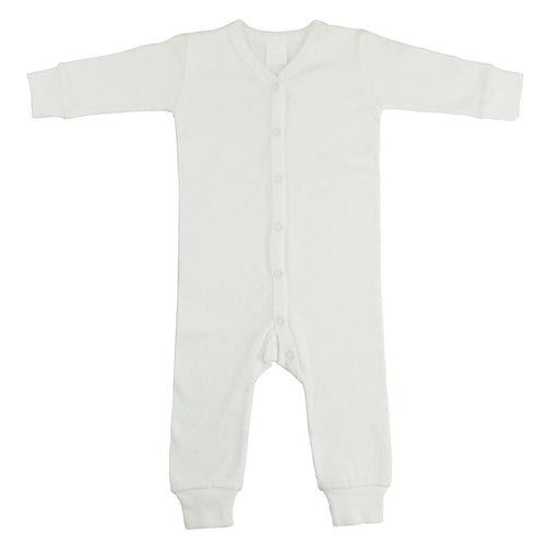 Bambini Interlock White Union Suit Long Johns SpadezStore
