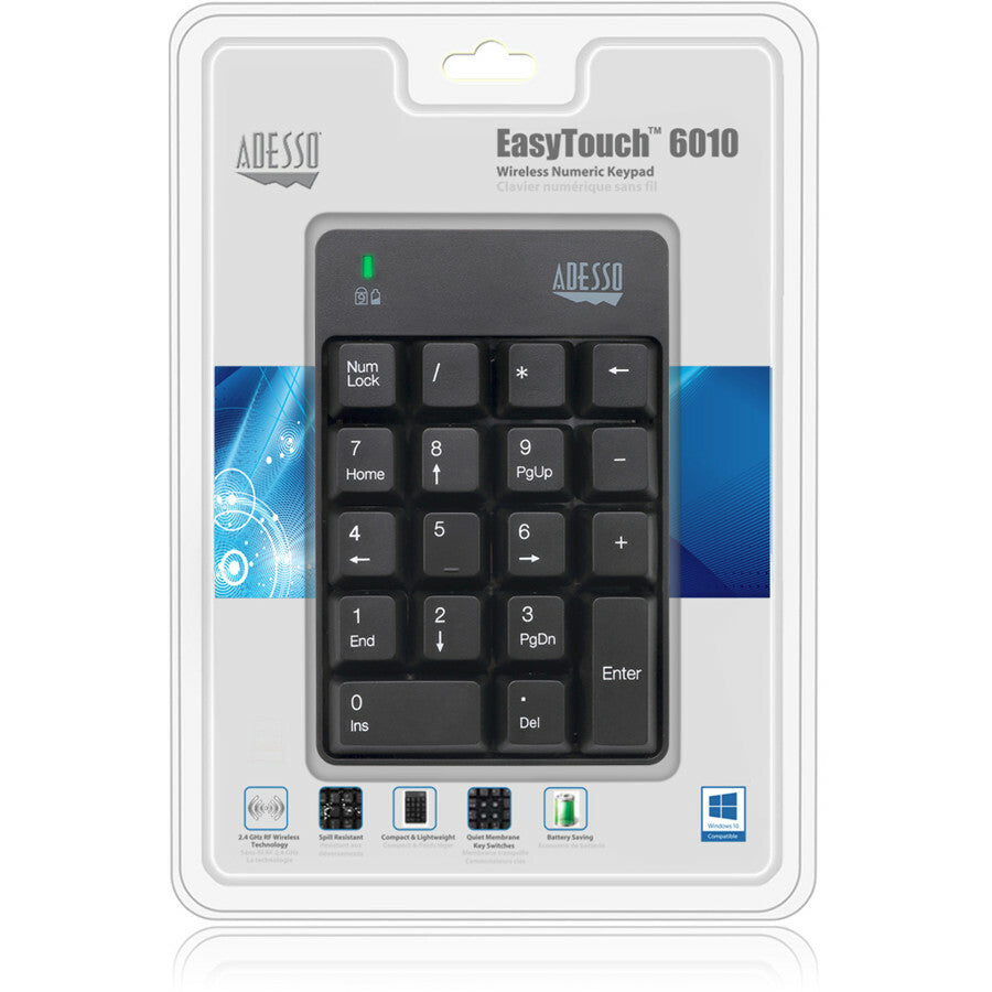 Adesso Wireless Spill Resistant 18-Key Numeric Keypad SpadezStore