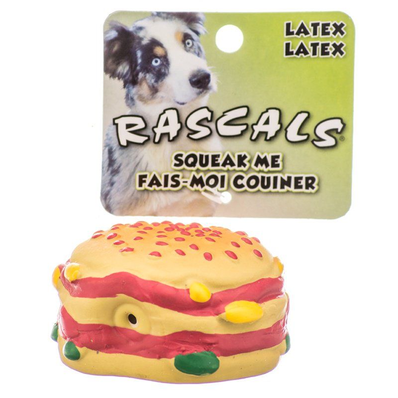 Coastal Pet Rascals Latex Hamburger Dog Toy SpadezStore