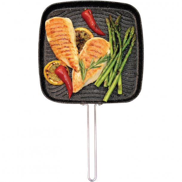 THE ROCK™ by Starfrit® 10" Grill Pan with Stainless Steel Wire Handle SpadezStore