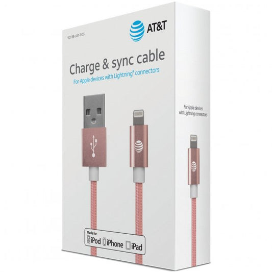 AT&T Braided USB to Lightning Charge and Sync Cable 4 ft. SpadezStore