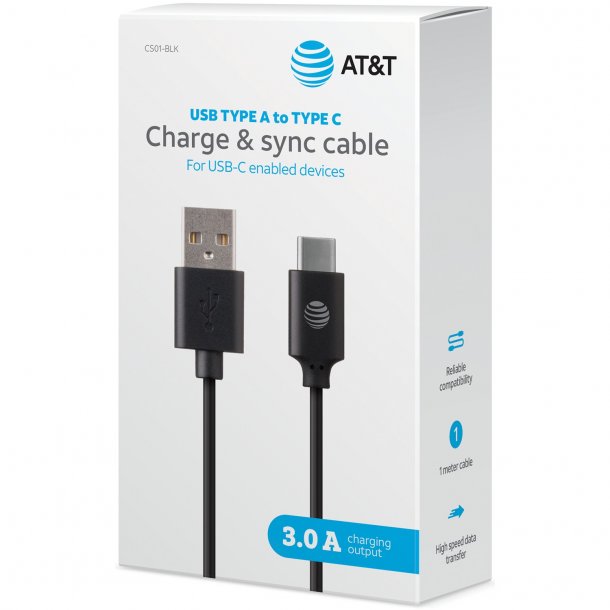 Charge & Sync USB-A to USB-C® Cable 3.3ft SpadezStore