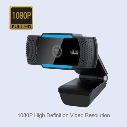 Adesso 1080p HD USB Auto Focus Webcam with Built-In Dual Microphone SpadezStore