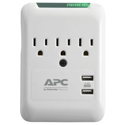 APC PE3WU3 Essential SurgeArrest 3 Outlet Wall Tap with 2 USB Charging Ports SpadezStore
