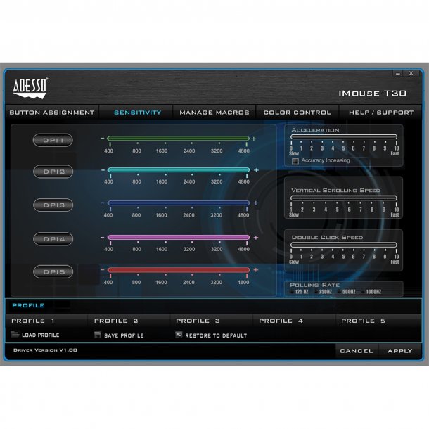 Adesso iMouse® T30 Wireless Programmable Ergonomic Trackball Mouse SpadezStore