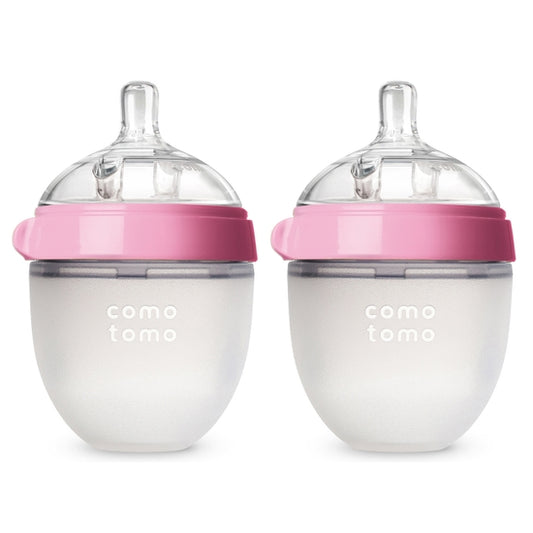 Comotomo Baby Bottle, Double Pack - 5 oz - Pink SpadezStore