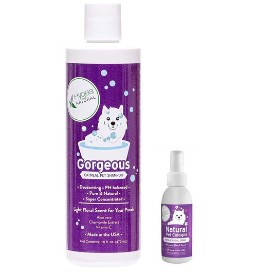 Hygea Natural Floral Pet Combo; Includes Shampoo 16 oz + Perfume 3 oz SpadezStore