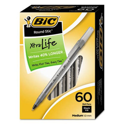 BIC Round Stic Xtra Life Ballpoint Pens SpadezStore